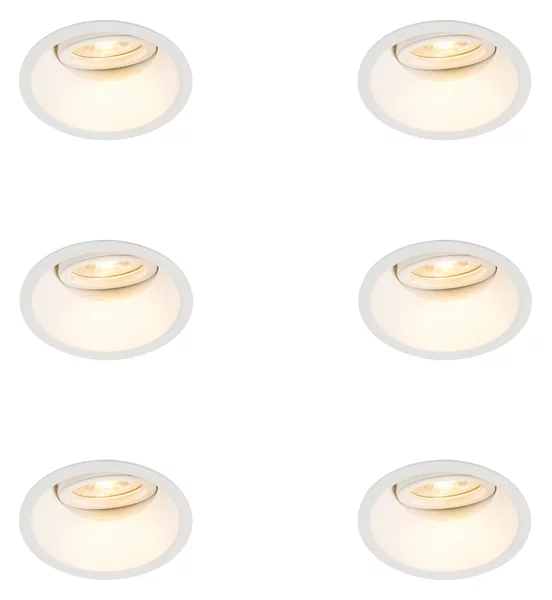 Set di 6 Faretto da incasso bianco ruotabile e inclinabile - Alloy