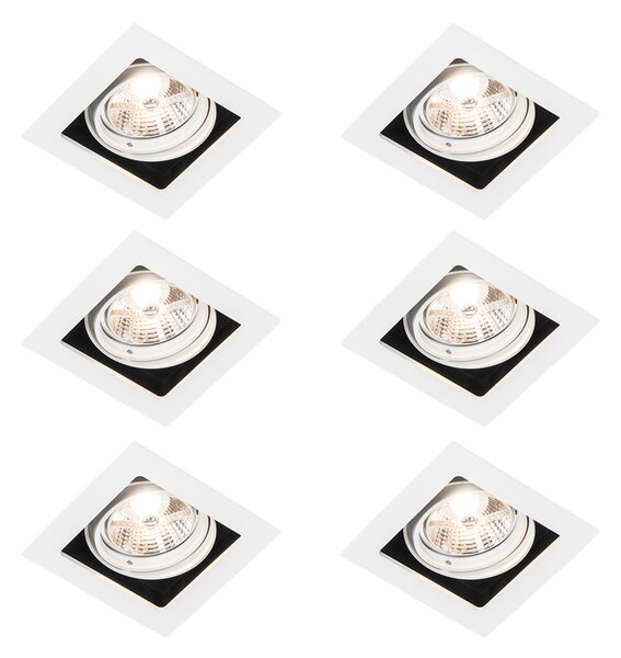 Set di 6 Faretto da incasso bianco orientabile - ARTEMIS 70