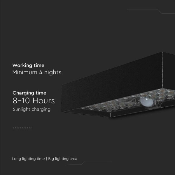 Applique a LED solare con sensore LED/6W/3,7V IP65 4000K 3000 mAh nero