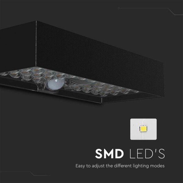 Applique a LED solare con sensore LED/6W/3,7V IP65 4000K 3000 mAh nero