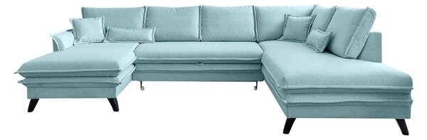 Divano letto a U azzurro, angolo destro Charming Charlie - Miuform