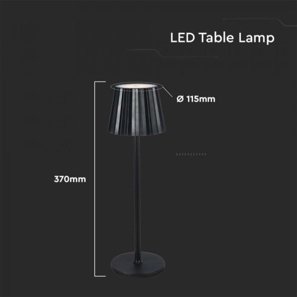 Lampada da tavolo LED dimmerabile ricaricabile 4W 5V 3000-6000K 1800mAh nera