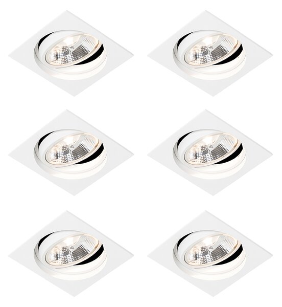 Set di 6 Faretto da incasso moderno bianco orientabile - CHUCK 111