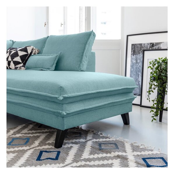 Divano letto a U azzurro, angolo destro Charming Charlie - Miuform
