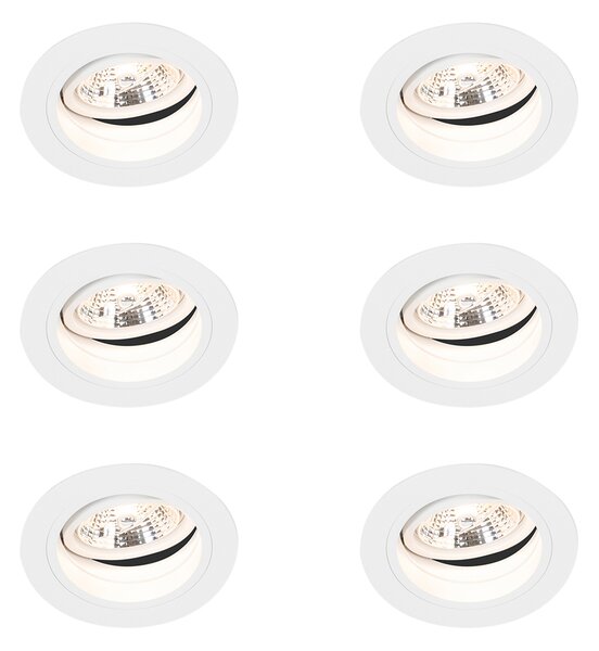Set di 6 Faretto da incasso rotondo bianco regolabile - CHUCK 70