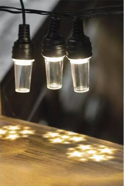 Catena luminosa LED per esterni, 10 LED / 9,5 m, IP44, bianco freddo