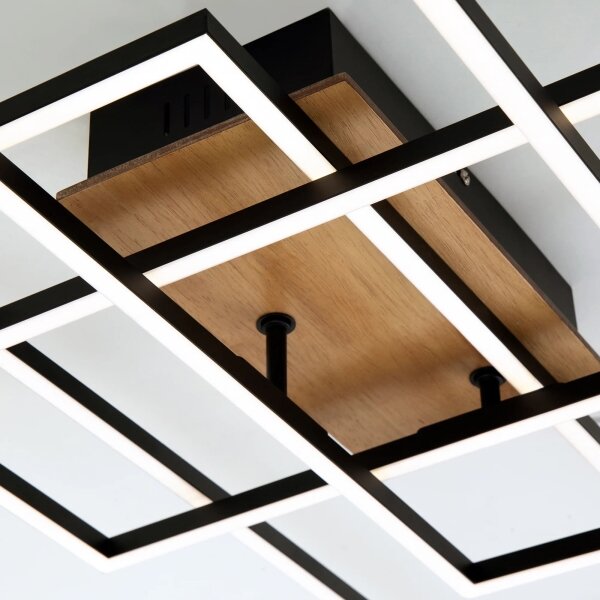 Brilo - Lampadario a plafone LED dimmerabile FRAME LED/51W/230V nero/marrone + +TC