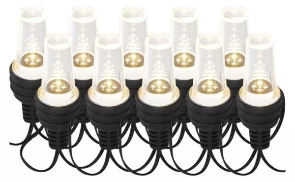 Catena luminosa LED per esterni, 10 LED / 9,5 m, IP44, bianco freddo