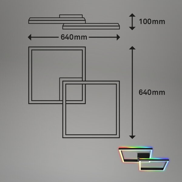 Brilo - LED RGBW Lampadario a plafone dimmerabile FRAME 2xLED/17W/230V 2700-6500K+ +TC