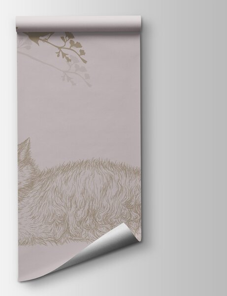 Carta da parati Gatto sdraiato sul ramo di un albero, Carta da parati animali, Carta da parati popolare, t00324 - Tapeko.it