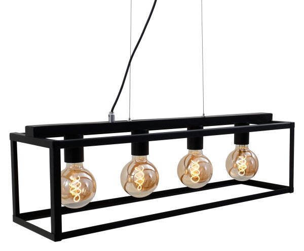 Briloner - Lampadario a sospensione con filo BLACK STEEL 4xE27/40W/230V