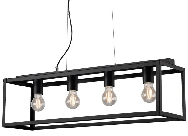 Briloner - Lampadario a sospensione con filo BLACK STEEL 4xE27/40W/230V