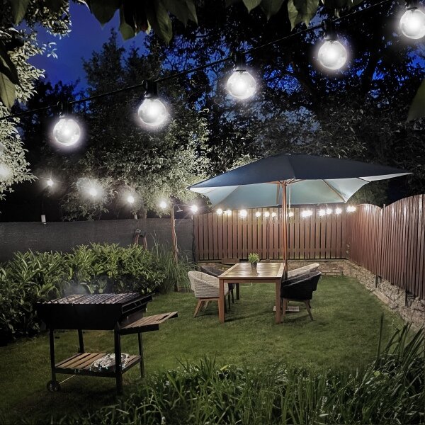 Brilagi - catena decorativa LED da esterno GIRLANDA 25xE12 20m IP44 bianco freddo