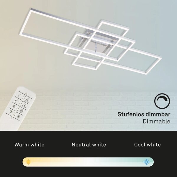 Brilo - Lampadario a plafone LED dimmerabile FRAME LED/51W/230V cromo + +TC