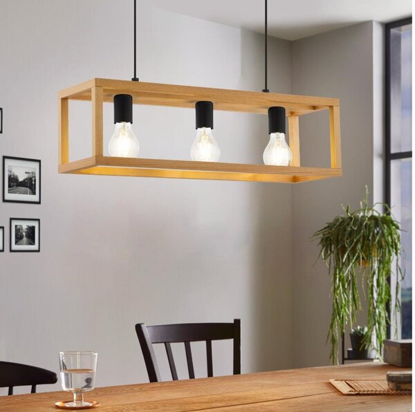 Eglo 32144 - Lampadario a sospensione con cavo BLACKCROWN 3xE27/40W/230V marrone