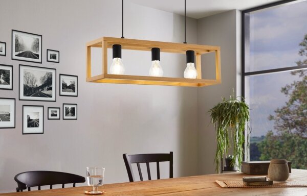 Eglo 32144 - Lampadario a sospensione con cavo BLACKCROWN 3xE27/40W/230V marrone