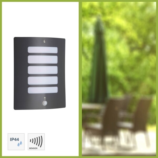 Brilliant - Lampada da esterno con sensore TODD 1xE27/60W/230V IP44 antracite