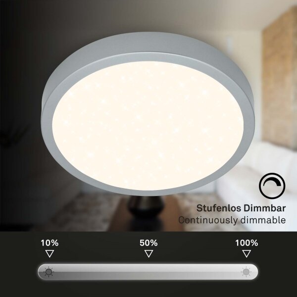 Briloner 3704-014-Plafoniera LED dimmerabile RUNA LED/22W/230V silver+RC