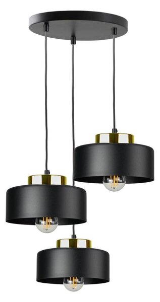 Lampadario a cavo IGNIA 3xE27/60W/230V nero/oro