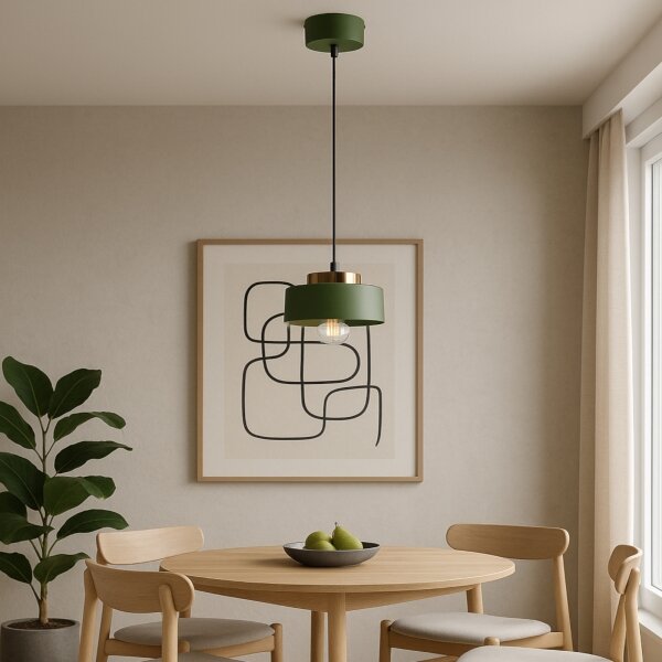 Lampada a sospensione con cavo IGNIA 1xE27/60W/230V verde/oro