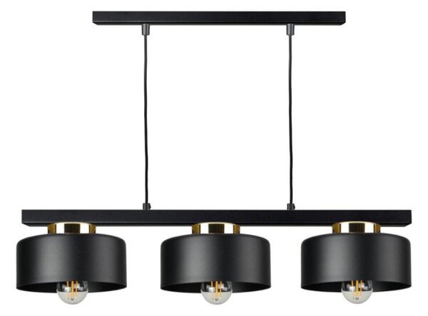 Lampadario a sospensione con cavo IGNIA 3xE27/60W/230V nero/oro