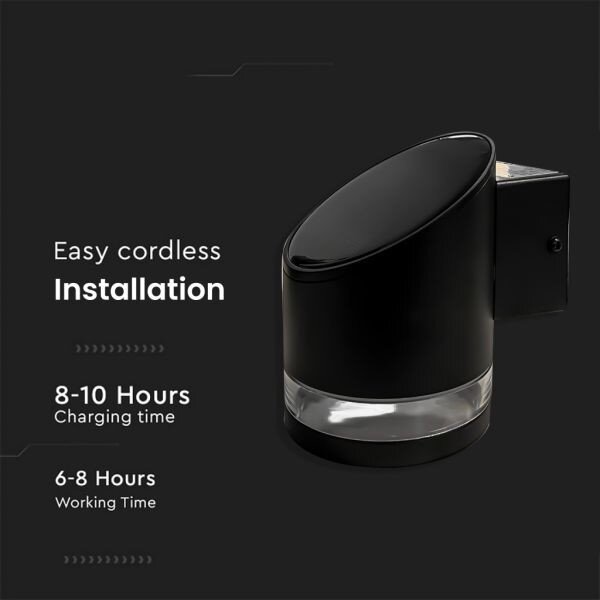 LED Applique solare da esterno LED/1W/3,7V 3000K IP54 1200 mAh nero