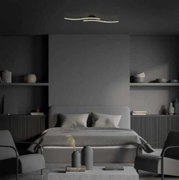 Briloner 3718-025 - Lampadario a plafone LED REY 2xLED/6W/230V nero