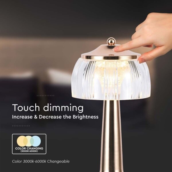 Lampada da tavolo LED dimmerabile LED/1W/5V 3000-6000K 1800 mAh Oro rosa