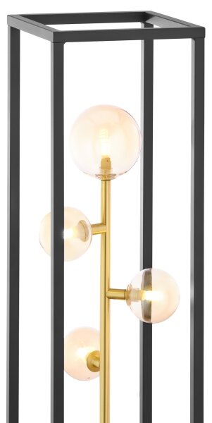 Jupiter 1911 - Lampada da terra NEPTUN 4xG9/14W/230V dorata/nera/beige fumé