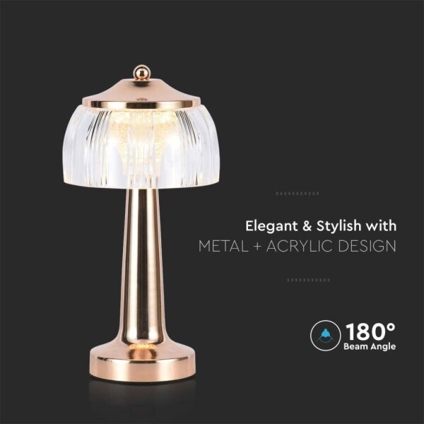 Lampada da tavolo LED dimmerabile LED/1W/5V 3000-6000K 1800 mAh Oro rosa