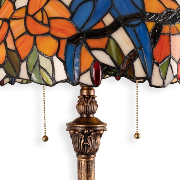 Brilagi - Lampada da terra in vetro Tiffany JUNGLE 2xE27/60W/230V