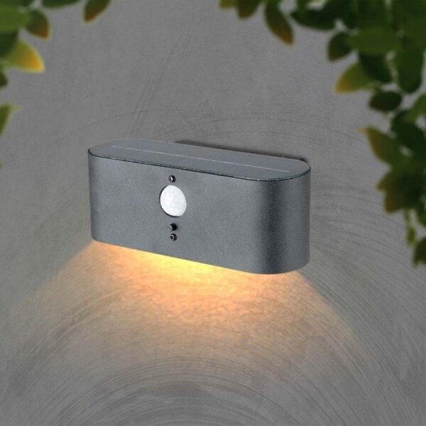 Lampada solare da parete LED esterna con sensore LED/2,5W/3,7V 3000K IP54