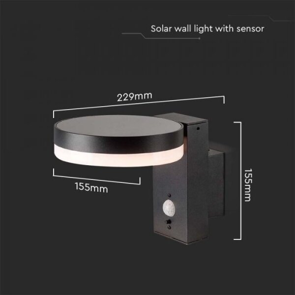 Lampada solare da parete LED esterna con sensore LED 5,5W 3000K IP54
