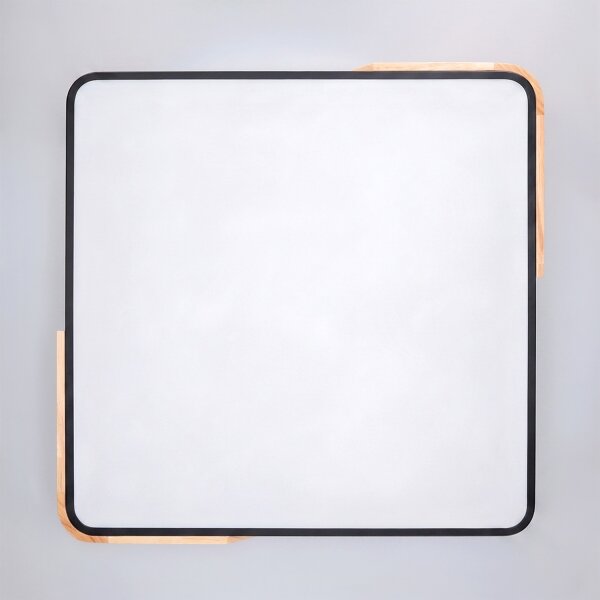 Brilagi - Plafoniera LED dimmerabile PILANA LED/48W/230V rovere/nero 56x56 cm + telecomando