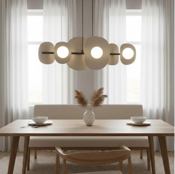 Lampadario a cavo ELEMENTI 6xG9/8W/230V beige