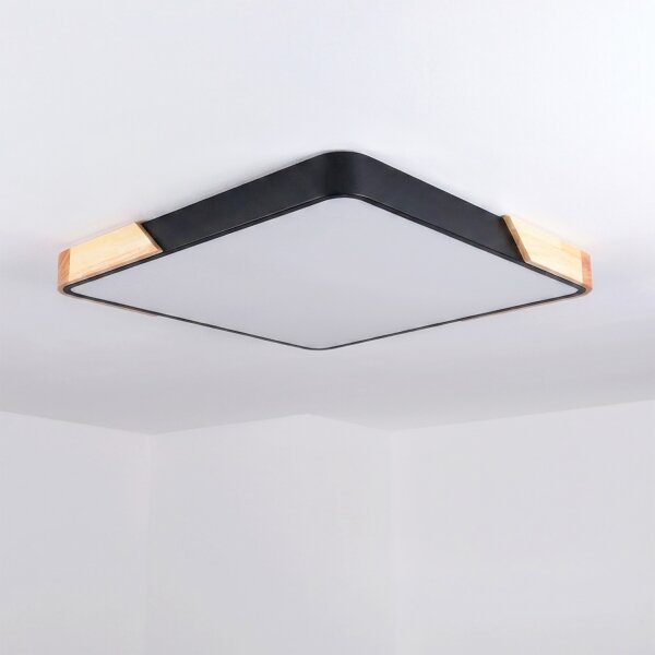 Brilagi - Plafoniera LED dimmerabile PILANA LED/48W/230V rovere/nero 56x56 cm + telecomando