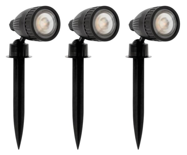 Eglo 31028 - Set 3x lampade LED RGBW da esterno NEMA-C 1xGU10/5W/230V IP44 nere + telecomando