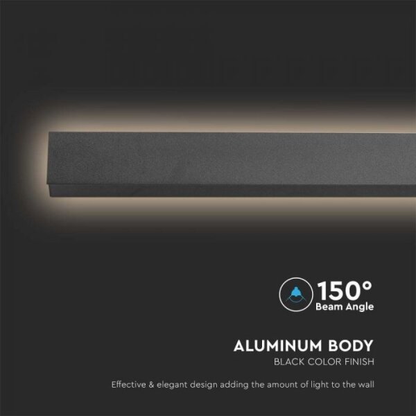 Applique LED da parete per esterni / 16 W / 230 V / 3000 K / IP65 / 101 cm / nero