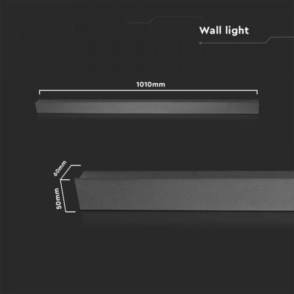 Applique LED da parete per esterni / 16 W / 230 V / 3000 K / IP65 / 101 cm / nero
