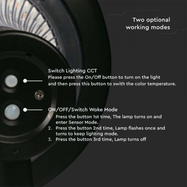 Lampada solare LED con sensore 15W 3,2V 4000K/6000K IP65 6000mAh