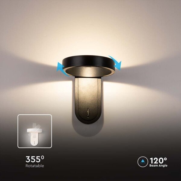 Lampada da parete LED 5W 230V 3000K/4000K nero