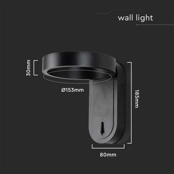 Lampada da parete LED 5W 230V 3000K/4000K nero