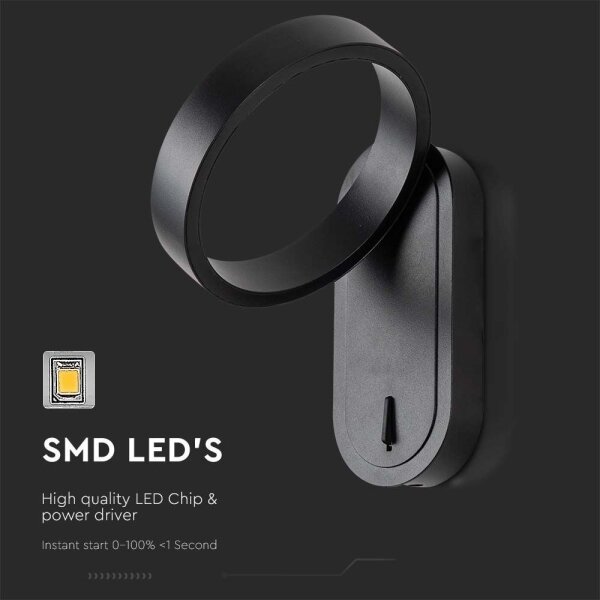 Lampada da parete LED 5W 230V 3000K/4000K nero