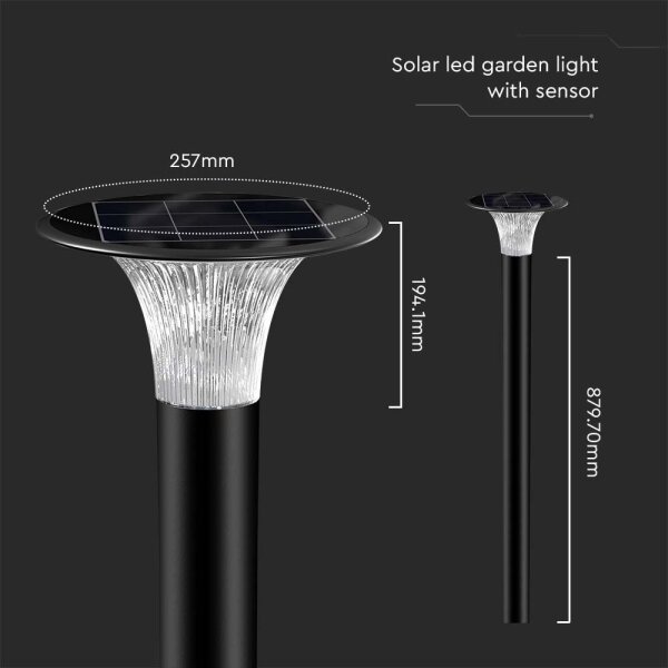 Lampada solare LED con sensore LED/15W/3,2V 4000K/6000K IP65 6000 mAh