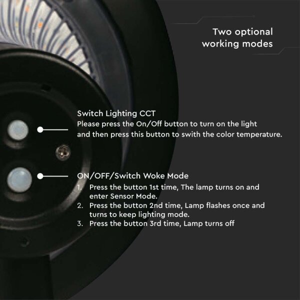 Lampada solare LED con sensore LED/15W/3,2V 4000K/6000K IP65 6000 mAh
