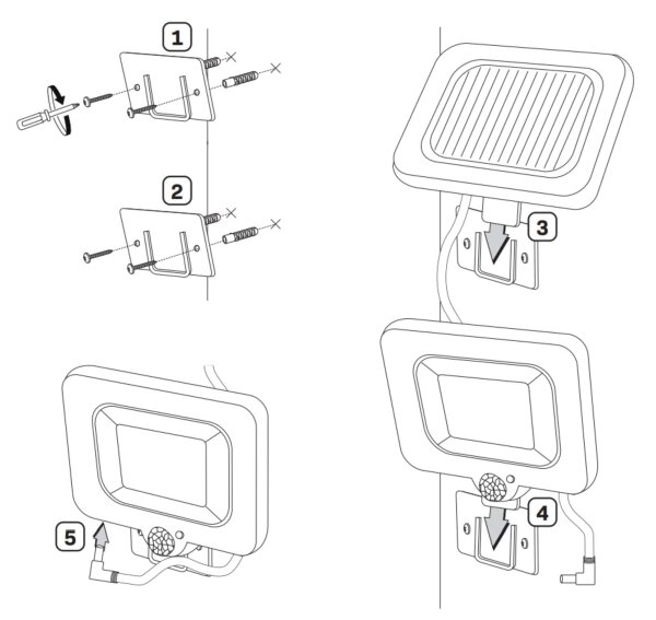 Riflettore LED solare con sensore DUO LED/1W/3,7V 1200 mAh IP44