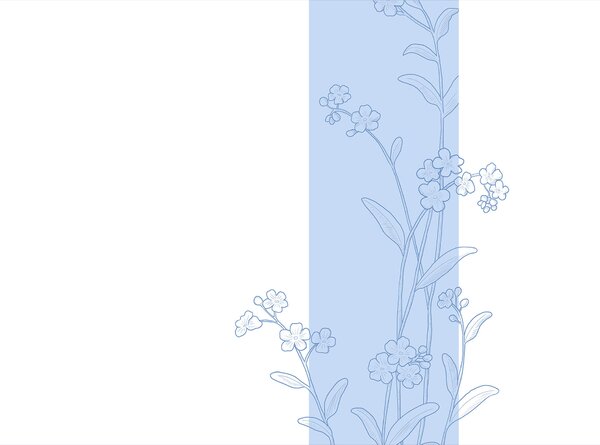 Carta da parati Disegno di fiori blu e bianchi, Carta da parati Floreale, Carta da parati popolare, t00413 - Tapeko.it