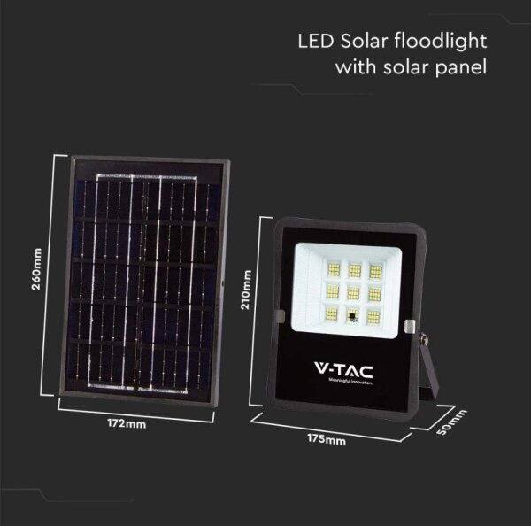 Faro solare LED esterno 6W 3,2V 6400K IP65