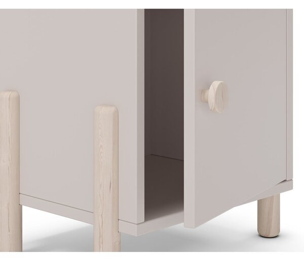 Comodino per bambini color crema in legno di pino Enola - Marckeric