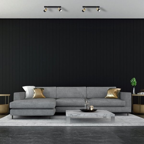 Faretto LED TUBSSON 2xGU10/4,8W/230V nero/oro